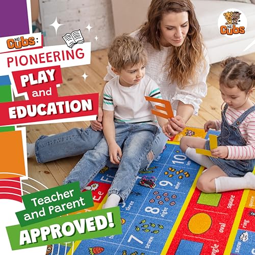 Educational Alphabet, Number & Shape Area Rug - 3x5' Non-Slip Play Mat