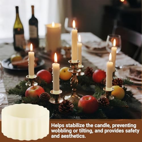 20 Pcs Rubber Candle Grips for Taper Candles - Secure & Stable Inserts