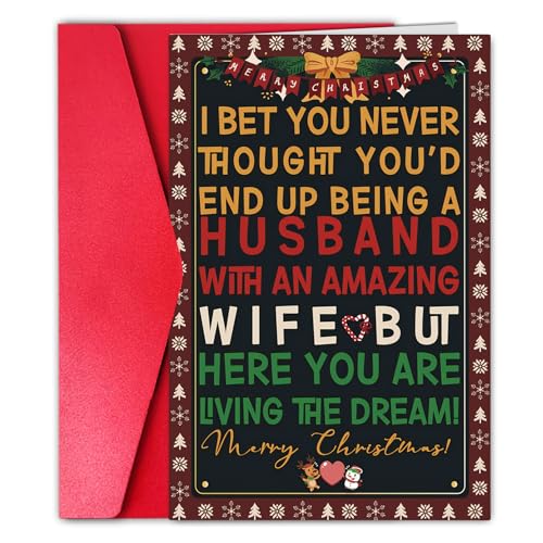 Jyvaxi Black2 Funny Christmas Card for Women Men Holiday Greeting Card with Envelope