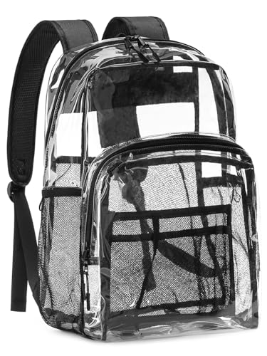 Flowston Clear Backpack for School Heavy Duty Transparent Bookbag