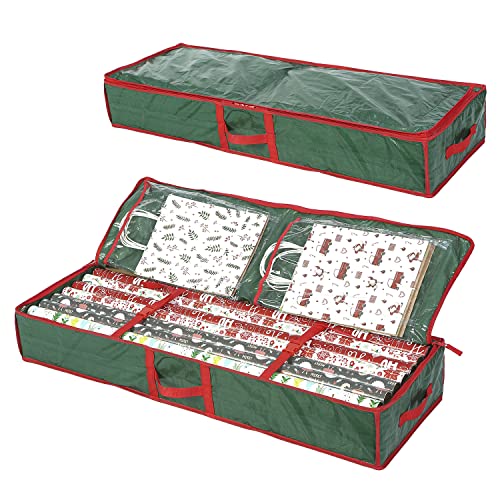 Underbed Gift Wrap Storage Organizer Container for Wrapping Paper Rolls