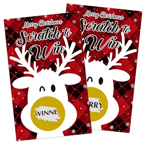GMEMNOV Red Merry Christmas Scratch Off Game Cards - 36PCS Holiday Party Favors & Activities