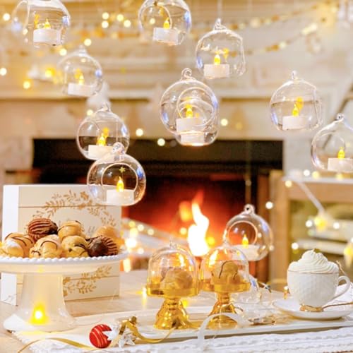 80 Pack 90mm Acrylic Hanging Globe Ornaments - Fillable Clear Christmas & Wedding Decor