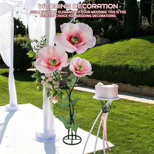 GloBloomia Pink Artificial Giant Flower 3PCS 3D Waterproof Realistic Decor
