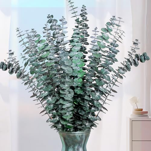 21-Piece Preserved Eucalyptus Stems, 17-Inch Natural Greenery for Decor