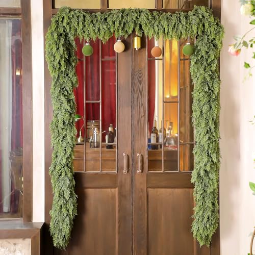 Waydress 9 ft Christmas Cedar Garland – Realistic Faux Greenery, 1 Pcs
