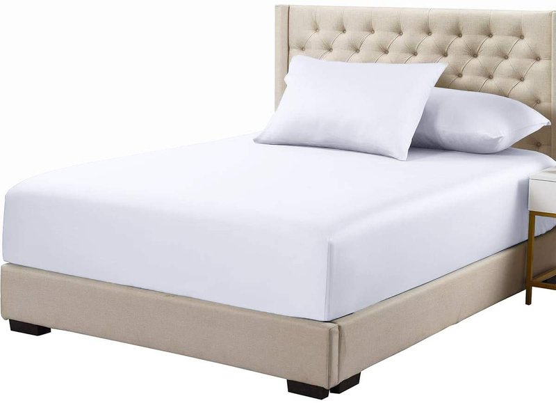 Viscose from Bamboo Fitted Bottom Sheet Only, Split Top King Size (Flex Head), Deep Pocket, Extremely Soft Sheets, Solid White