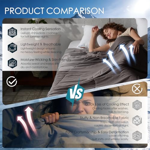 Cosybay Queen Cooling Comforter - Double-Sided Summer Blanket for Hot Sleepers