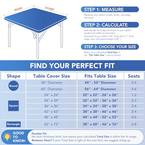 Enjoyidea Red 36x36 Inch Card Table Covers 2-Pack Fitted Elastic Spandex