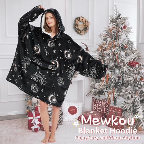 Oversized Sun and Moon Sherpa Wearable Blanket Hoodie