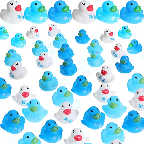 Jerify 200 Pcs Mini Rubber Ducks Snowflake Winter Christmas Party Favors