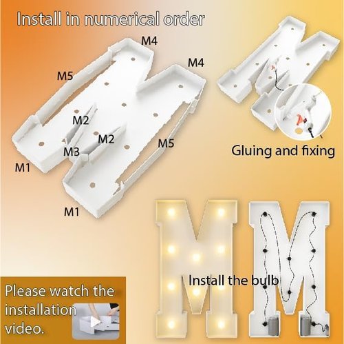 HXWEIYE Large Light-Up Marquee Letters - 3FT Giant Baby Shower & Party Decor | Warm White