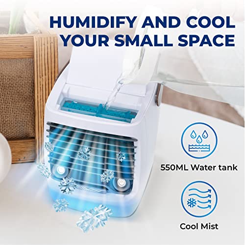 Portable Evaporative Air Cooler 4-Speed Personal Swamp Cooler and Humidifier