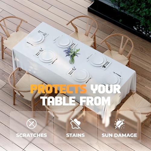 2-Pack Rectangular Polyester Tablecloths, 60x102 Inches for 6ft Tables