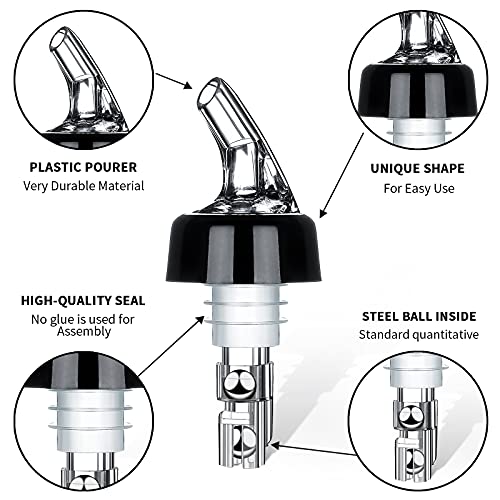 SuproBarware Automatic Measured Bottle Pourer 12 Pack 45ml – Accurate Liquor Dispenser for Home Bar