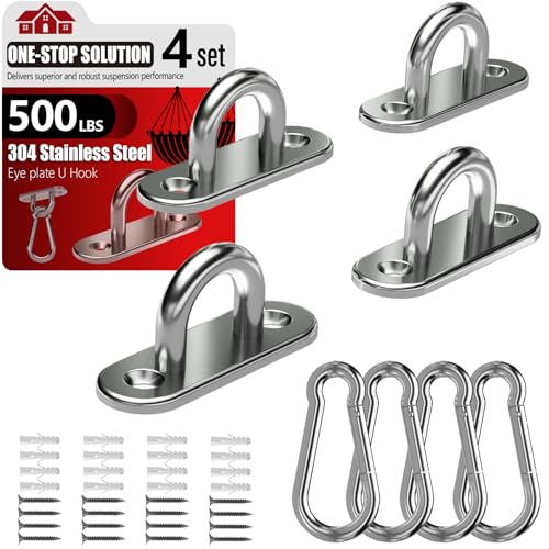 Stainless Steel Pad Eye Snap Hook M5 Ceiling Hanging Kit 500Lb