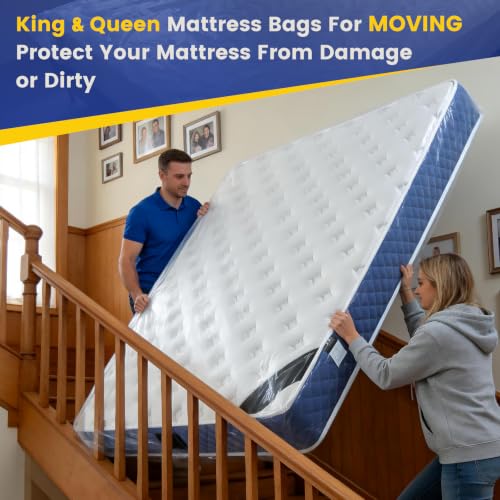 Queen Size Mattress Bag for Moving - Heavy-Duty Plastic Cover