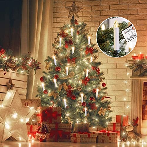 JOSU 4 PCS Window Candles + 12PCS Christmas LED