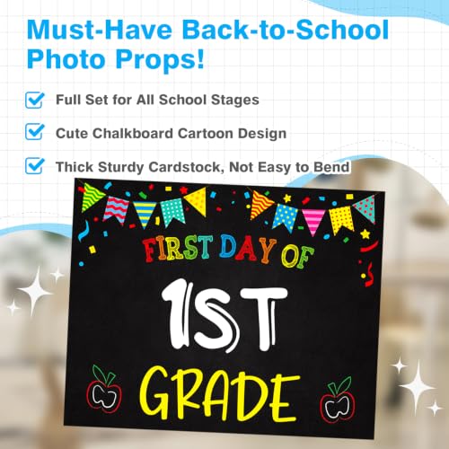 16 Pcs First and Last Day of School Signs - Double-Sided Photo Props