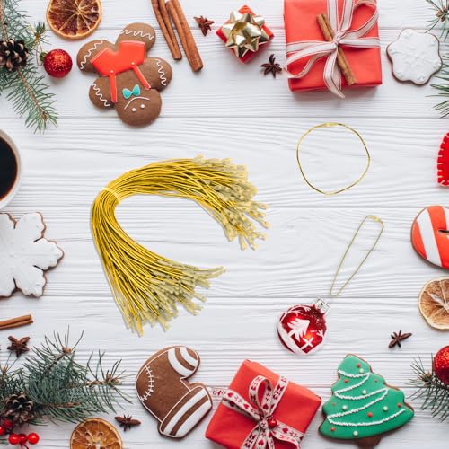 100 Pcs Gold Christmas Ornament Hangers with Snap Fasteners