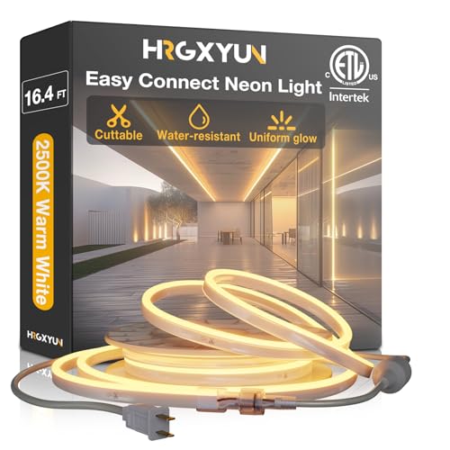 16.4ft LED Neon Rope Light, 110V Waterproof Dimmable Strip for Indoor Outdoor