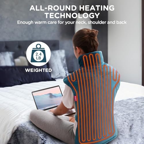 Weighted Electric Heating Pad for Neck, Shoulders and Back - 22"x33"