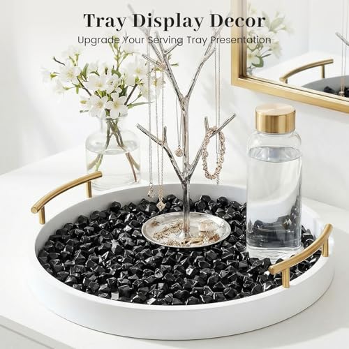Black Acrylic Ice Rocks Vase Fillers - 550 Pcs Small Gems for Table Scatter