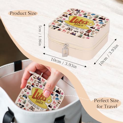 Small Travel Jewelry Box Organizer - Portable PU Leather Jewelry Case