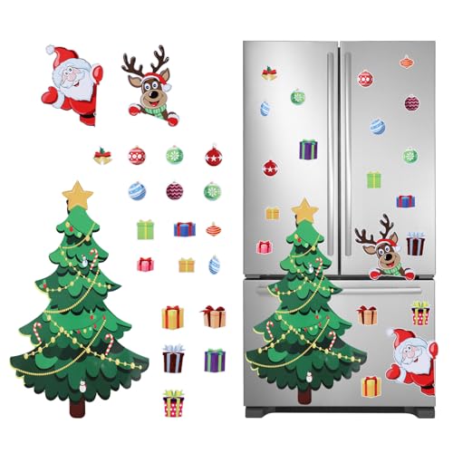 Goktvai Style 1 Christmas Refrigerator Magnets Holiday Decor Santa Tree Reindeer