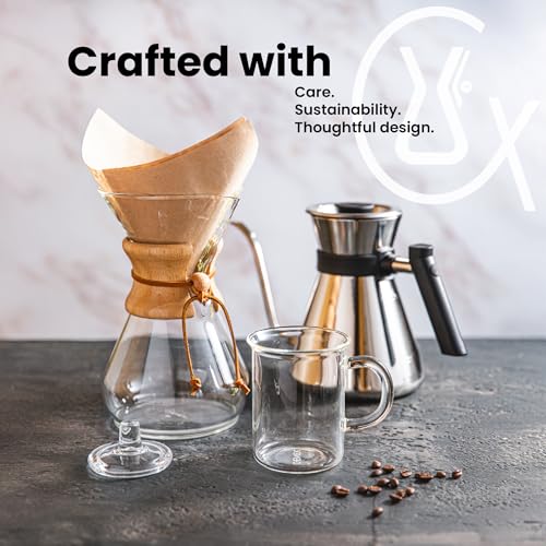 Natural Square Bonded Pour-Over Coffee Filters - 100 Count (Pack of 2)