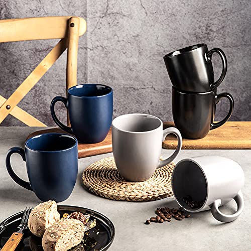 Multicolor 16oz Ceramic Coffee Mug Set of 6 - Large, Durable & Safe Drinkware