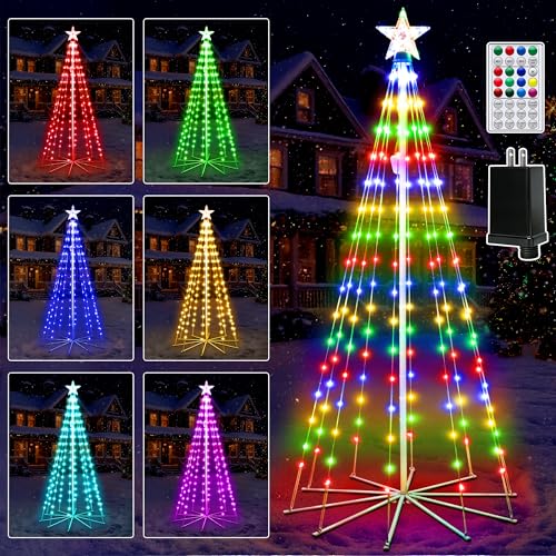 Ollny Multicolor 6FT LED Christmas Tree Lights 34 Modes Waterproof Outdoor String with Remote
