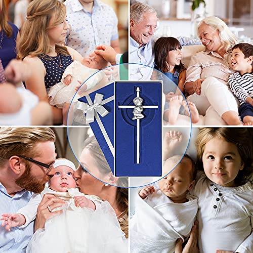 7-Inch Silver Baptism Cross for Boys - Keepsake Christening Wall Decor
