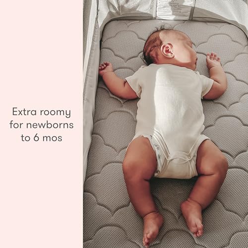 Breathable Baby Bassinet & Bedside Sleeper - Adjustable Height, Washable Mesh