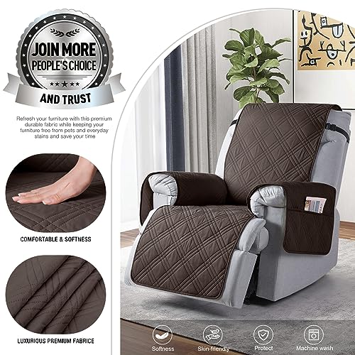 100% Waterproof Recliner Chair Cover - Non-Slip Protector with Pocket (23.6")