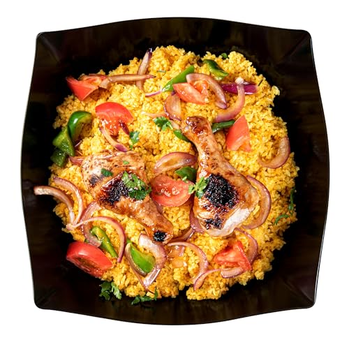 Restaurantware Moderna 128 Ounce Fancy Plastic Bowls 10 Square Disposable Salad Bowls - Durable Heavy-duty Black Plastic Bowls For Warm And Cold Foods