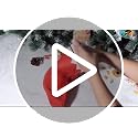 Red Felt Christmas Stockings with White Cuff & Gold Trim - 12-Pack