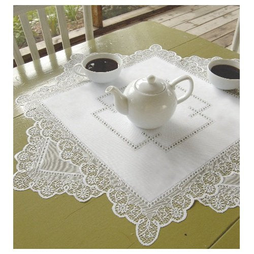 Heritage Lace Prelude 42-Inch by 42-Inch Table Topper, Ecru