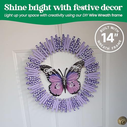 14-Inch Metal Wire Wreath Frame – 2-Pack Round Wreath Forms for DIY Crafts