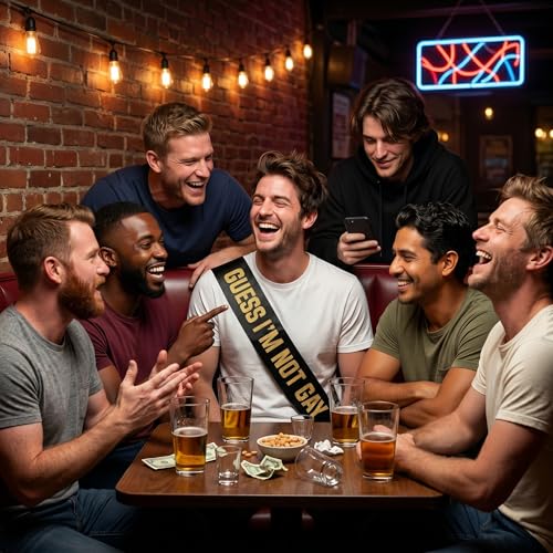Funny Groom Sash for Bachelor Party - Satin Keepsake with Glitter Text