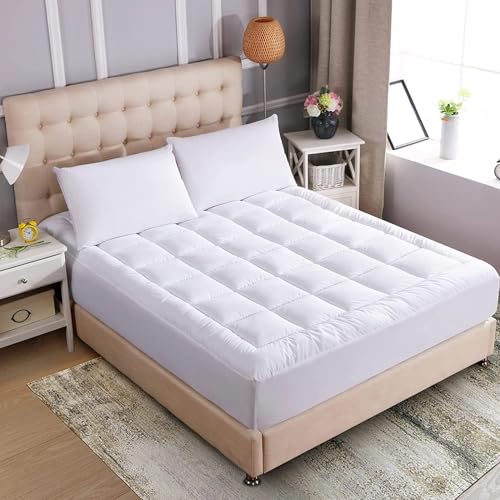 Waterproof Queen Mattress Topper, Cotton Pillowtop with Fitted Cover