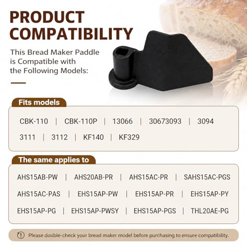 Non-Stick Bread Maker Kneading Paddle Blade - 2 Pack Aluminum Alloy