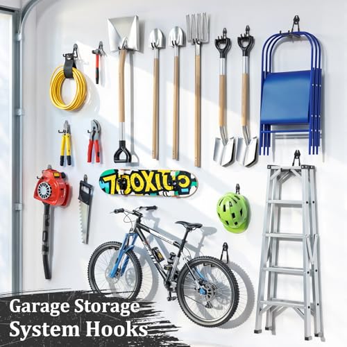 Heavy-Duty Steel Garage Hooks 18-Pack Wall Mount Tool Organizer