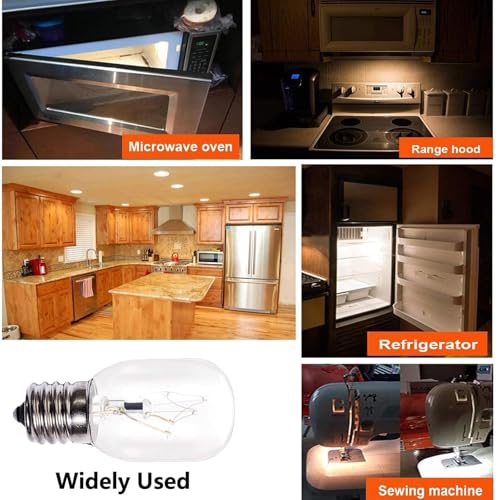 40W E17 Base Appliance Light Bulbs for Microwave and Oven, 6 Pack