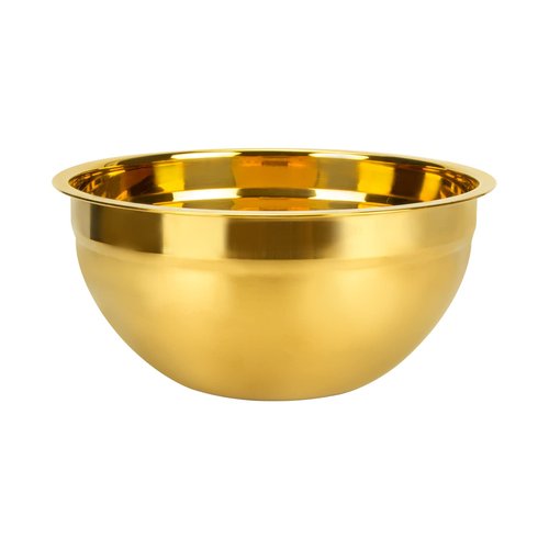 Snailhouse Mixing Bowl, 2 Quart Stainless Steel Salad Serving Large Metal Nesting Baking Cooking Big Bowls for Kitchen Entertaining, Gold
