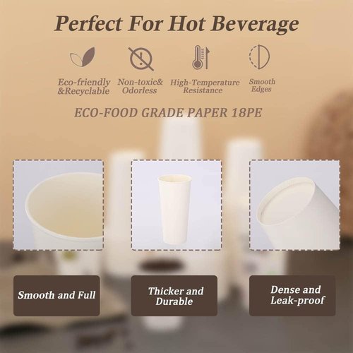 Lamosi 240 Pack Paper Cups 10 oz, 10 oz Disposable Coffee Cups, Hot/Cold Beverage Drinking Cups for Water Juice or Tea, Perfect for Office Party Home Travel