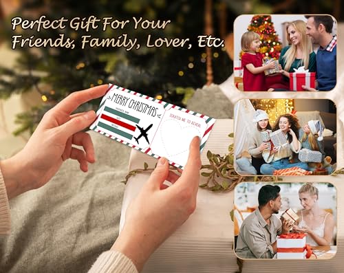 HMJKL Christmas Boarding Pass Tickets with Envelope - Surprise Scratch Reveal Gift Set - Variation 1