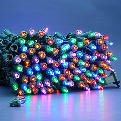 SWEET SHINE 200-Count Multicolor Wide Angle LED Christmas Lights, 66 ft Green Wire - UL Commercial Grade