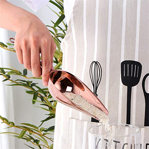 MAKABAKA Rose Gold Stainless Steel Ice Tongs & Scoop Set - Durable Food-Grade Kitchen Utensils for Bar & Party Use