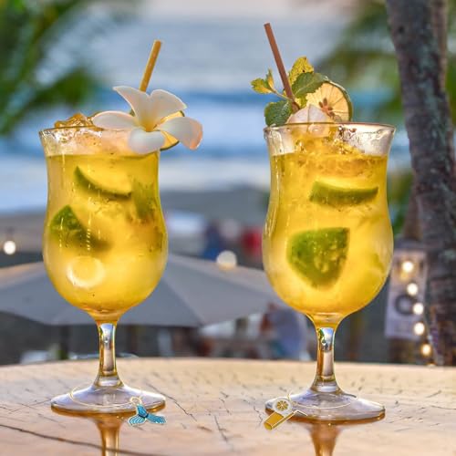 Beach Themed Wine Glass Charms Set of 30 - Drink Markers for Stem Glasses